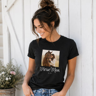 Pferdemutter Etabliertes Skript Foto T-Shirt