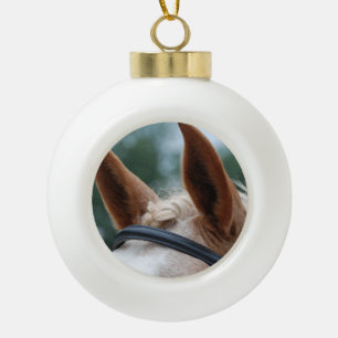 Pferdeohren Keramik Kugel-Ornament