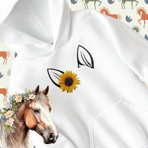 Pferdeohren & Sonnenblumen für Kinder Minimalistis Hoodie