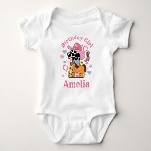 Pferdeparty Erstes Geburtstagsshirt Rodeo Cowgirl Baby Strampler