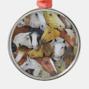 Pferdepferde Silbernes Ornament