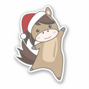 Pferdepony Weihnachten Schnee Winter Tiere Pferde  Aufkleber