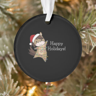 Pferdepony Weihnachtsschnee Wintertiere Pferde Ornament