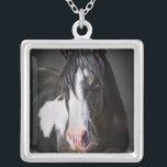 Pferdeportrait II Versilberte Kette<br><div class="desc">Tiere</div>