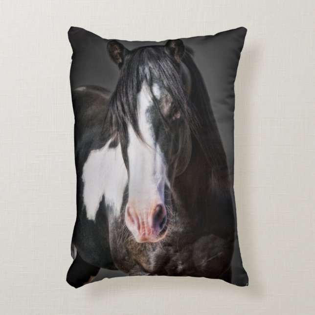 Pferdeportrait II Zierkissen (Vorderseite(Vertikal))