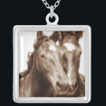 Pferdeportrait III Versilberte Kette<br><div class="desc">Tiere</div>