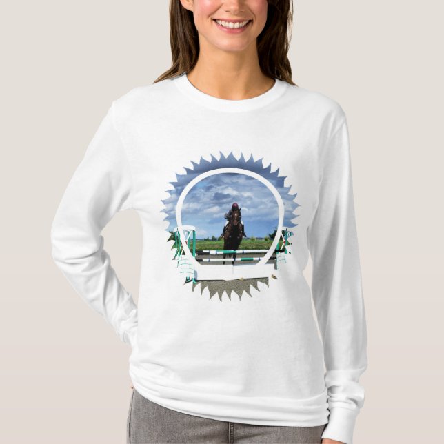 Pferdepullover-langer Hülsen-T - Shirt (Vorderseite)