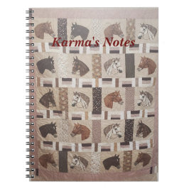 Pferdequilt mit Text Notizblock