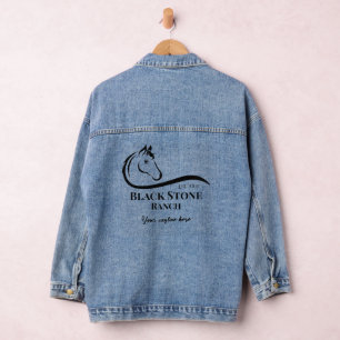 Pferderanch Logo Design Reittier Stable Branding Jeansjacke