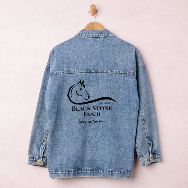 Pferderanch Logo Design Reittier Stable Branding Jeansjacke (Hangar)