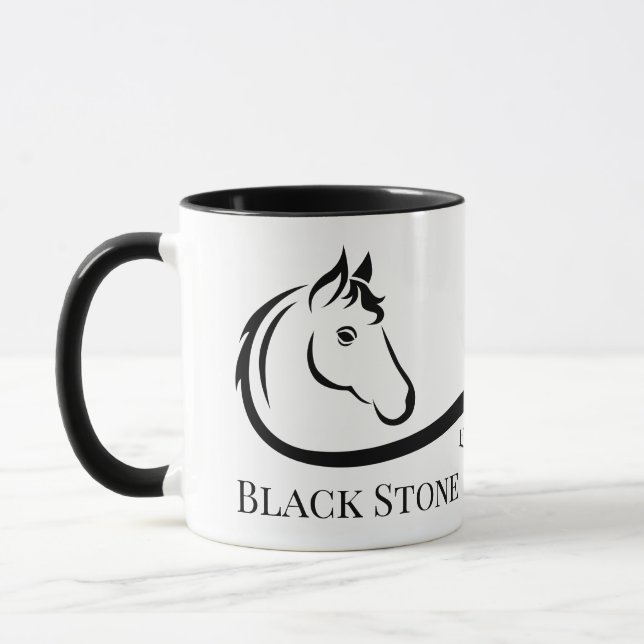 Pferderanch-Logo Reittier Stable-Branding Tasse (Links)