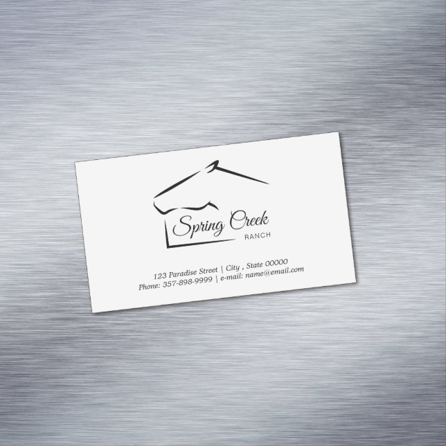 Pferderasse | Pferdefarm Magnetische Visitenkarte (Beispiel)