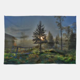 Pferderasse Sonnenaufgang Natur Foto Handtuch