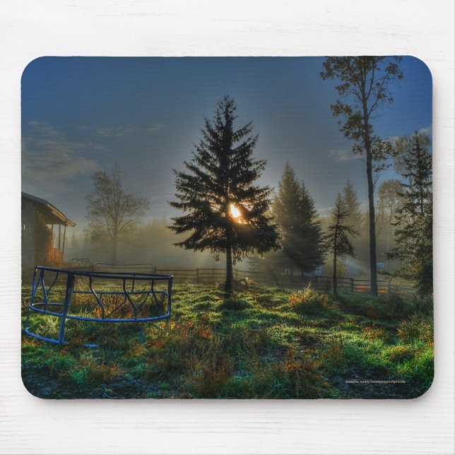 Pferderasse Sonnenaufgang Natur Foto Mousepad (Vorne)