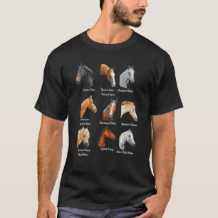 Pferderassen Reitsport Reiten Mädchen Frauen T-Shirt