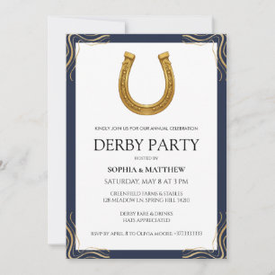Pferderby-Party-Moderne-Rennen-Pferd-Einladung Einladung