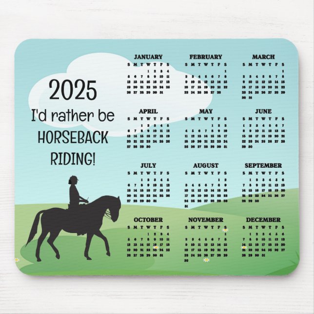 Pferdereiten 2025 - Kalender Mousepad (Vorne)