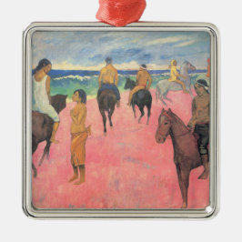 Pferdereiten am Strand von Tahiti (Paul Gaugin) Ornament Aus Metall