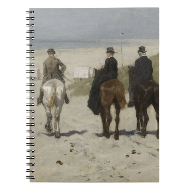 Pferdereiten entlang des Strandes - Fine Art Noteb Notizblock (Vorderseite)