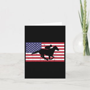 Pferdereiten Flag Horseback Racing Patriotic Eq Karte
