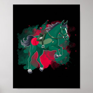 Pferdereiten - Flagge Bangladeschs Poster