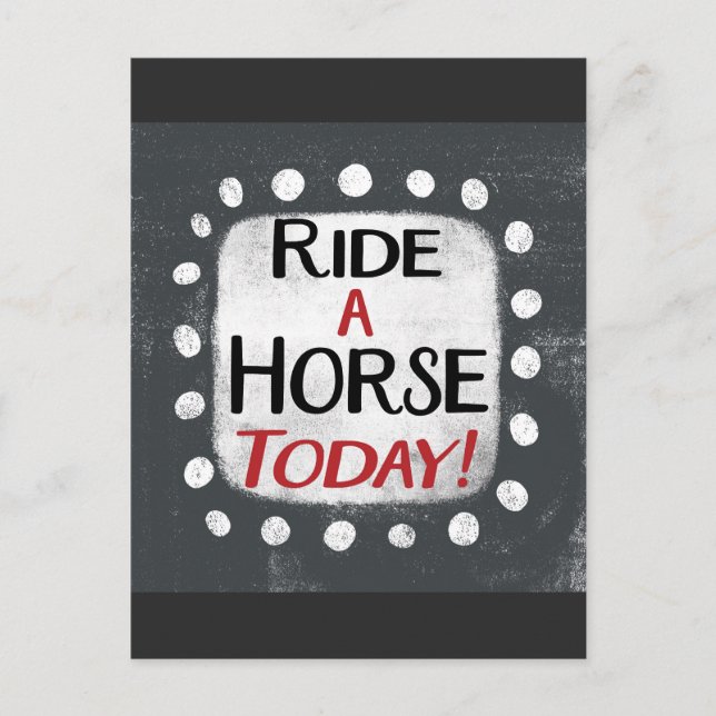 Pferdereiten Heute Postkarte (Vorderseite)