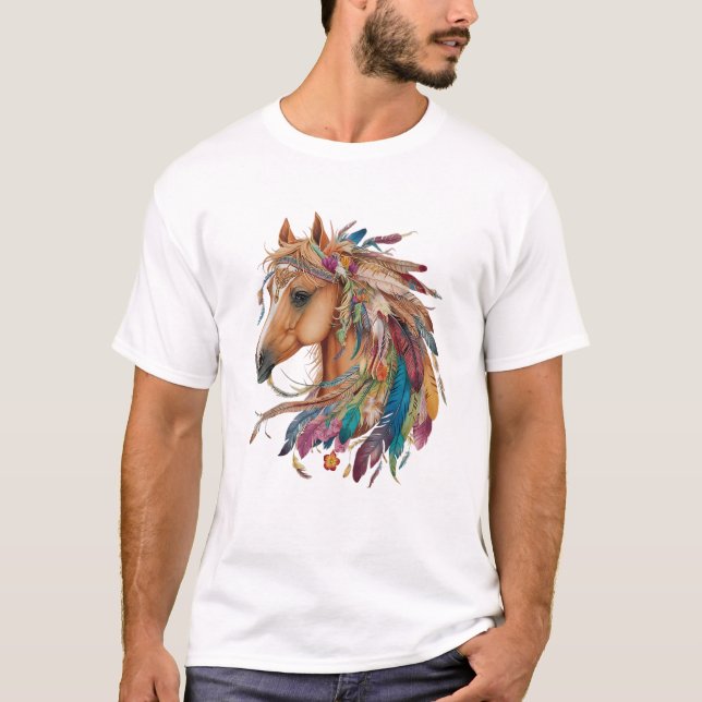Pferdereiten mit Blumenstrauß für Mädchen Reitstal T-Shirt (Vorderseite)