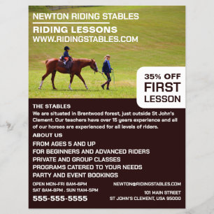 Pferdereiten-Portrait, Reitlehrer, Akademie Flyer