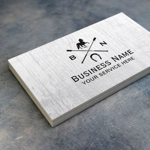Pferdereiten Reiten Reittiere Rustikales Holz Visitenkarte