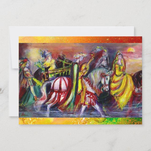 PFERDEREITER, MUSIK IN DER NACHT, gelbe Glitzern Ankündigung (Vorderseite)