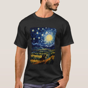 Pferdereiter Reiten Dressur Sternennacht T-Shirt