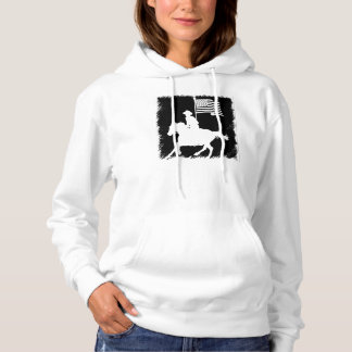 Pferdereiter-tragende amerikanische Flagge Hoodie