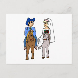 Pferderennbahn Hochzeitbride Groom Horse Thema Pfe Postkarte