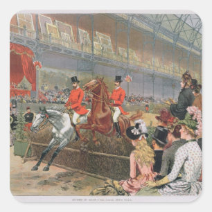 Pferderennen, 1886 quadratischer aufkleber