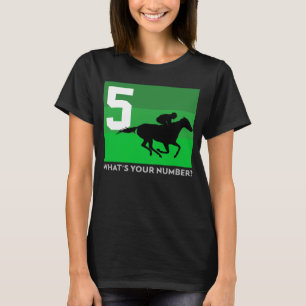 Pferderennen 5 Satteltuch Nummer fünf grüne Trauer T-Shirt