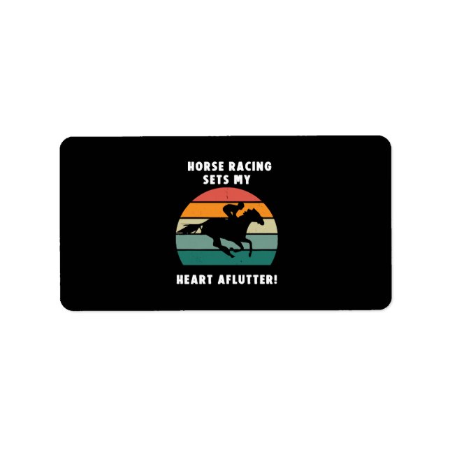 Pferderennen Adressaufkleber (Vorne)