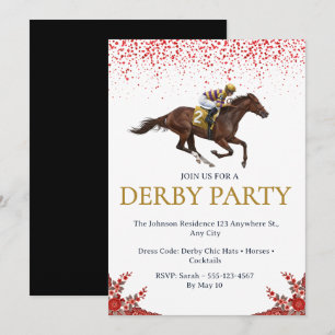 Pferderennen Derby Party Einladung 2026
