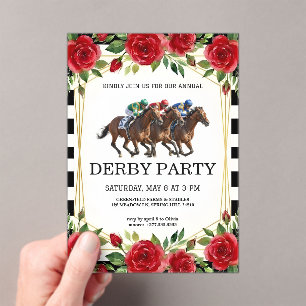 Pferderennen Derby Party Vintage Einladung 2026