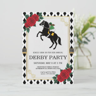 Pferderennen Derby Party Vintage Einladung 2026