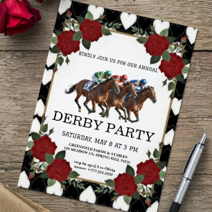 Pferderennen Derby Party Vintage Einladung 2026