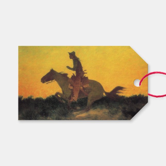 Pferderennen gegen den Sonnenuntergang (von Reming Geschenkanhänger (Vorderseite (Horizontal))