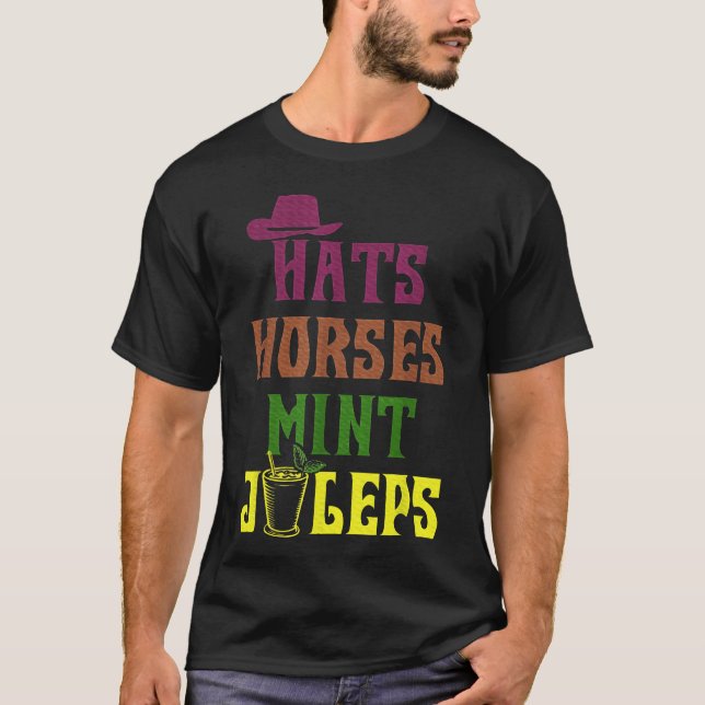 Pferderennen Hass Pferde und Mint Juleps Derby Spa T-Shirt (Vorderseite)