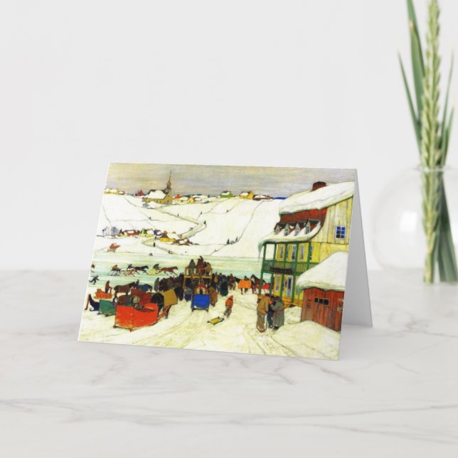 Pferderennen im Winter Clarence Gagnon - Gruß Karte (Vorderseite)