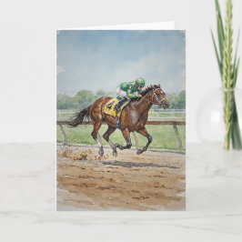Pferderennen in Aquarell Karte