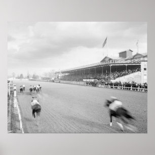 Pferderennen in New Orleans, 1906. Vintage-Foto Poster