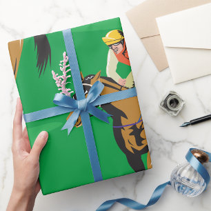 Pferderennen-Jockey galoppiert Geschenkpapier