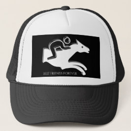 Pferderennen Jockey Riding White Horse Logo Truckerkappe