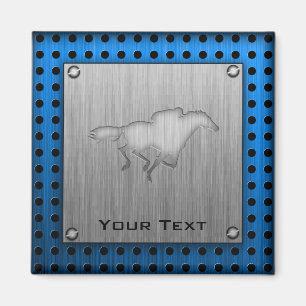 Pferderennen; Metallblick Magnet