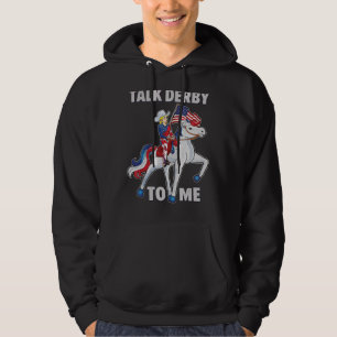 Pferderennen reden Derby zu mir American Flag Frau Hoodie
