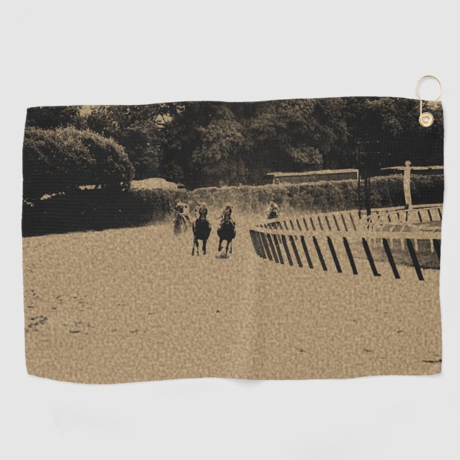 Pferderennen-schlammiger Bahn-Schmutz Golfhandtuch (Horizontal)